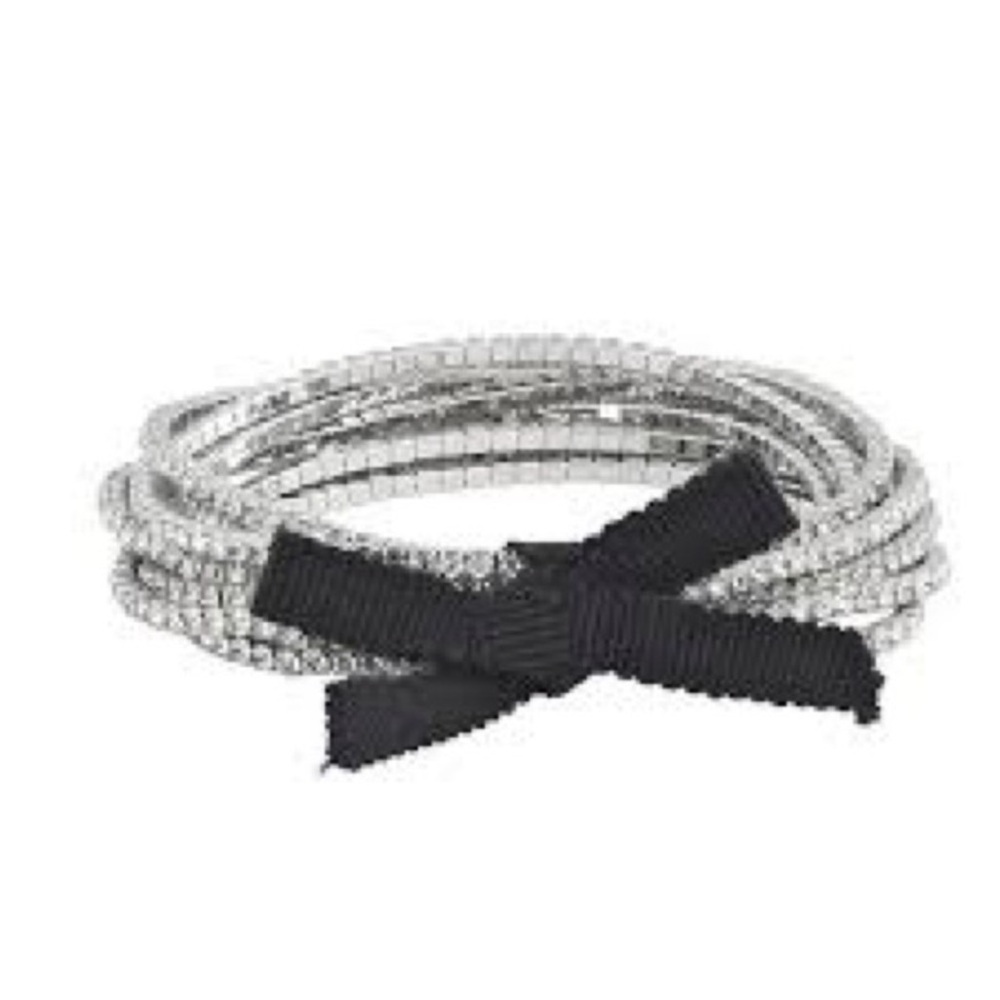 NWT Simply Vera Vera Wang Silver and Black Multi-Strand Bracelet Stretch